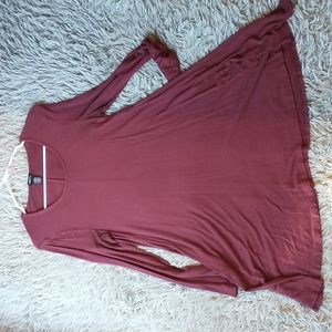 Rue 21 maroon long sleeve rayon stretch casual dress